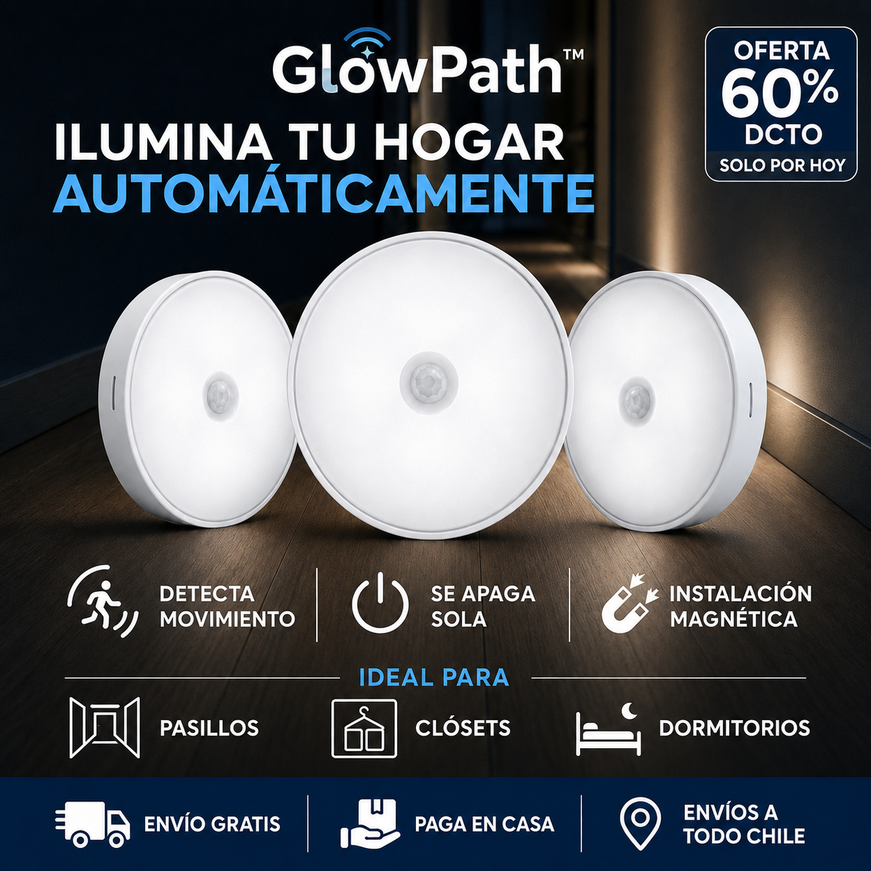 FOCO LED CON SENSOR DE MOVIMIENTO