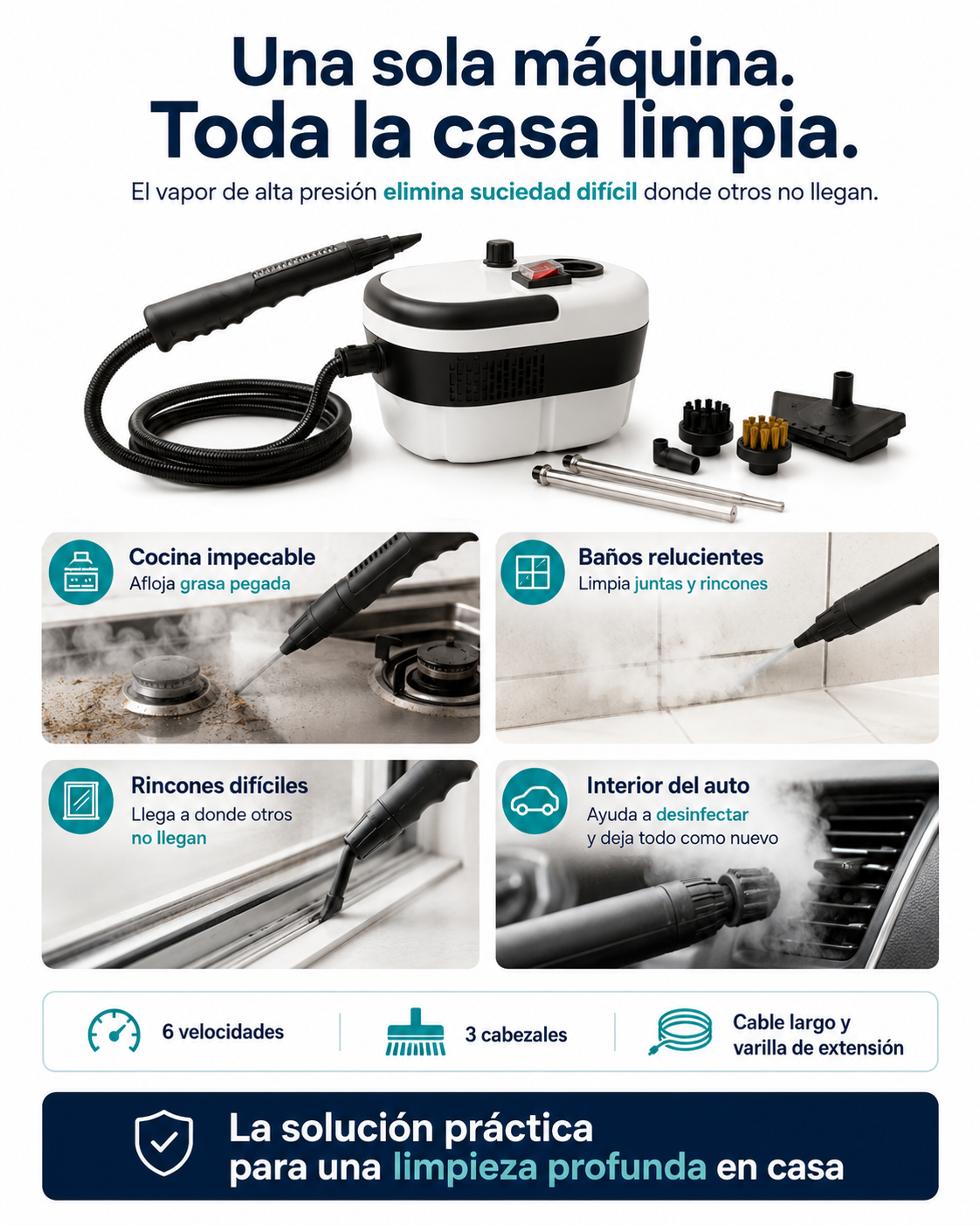Limpiador profundo a Vapor
